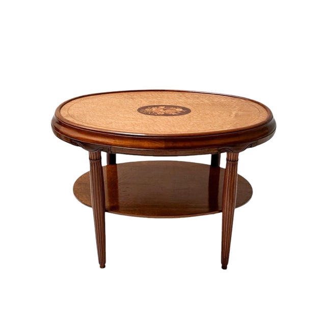 Brown French Art Deco Walnut Center Table, 1930s For Sale - Image 8 of 11