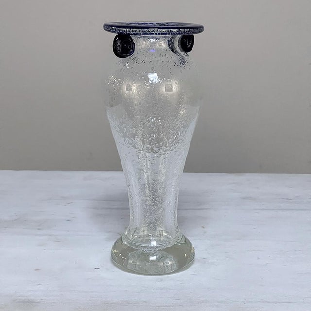 Mid-Century Hand-Blown Glass Flower Vase For Sale - Image 4 of 18