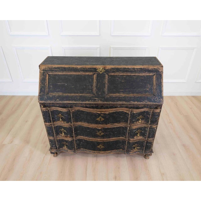 Wood Danish Rococo Secretaire, Circa 1760 For Sale - Image 7 of 14