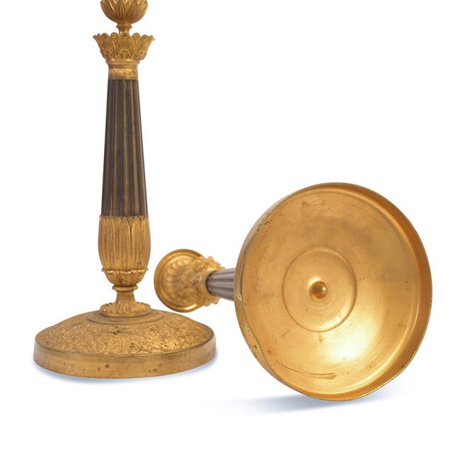 Empire Candelabras in Gilt Bronze, France, Set of 2, Set of 2 For Sale - Image 4 of 9