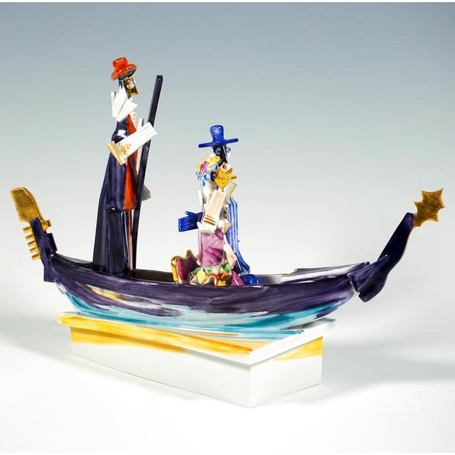 Venetian Journey with Gondola Figurine Group by Peter Strang for Meissen, 2006 For Sale - Image 4 of 8