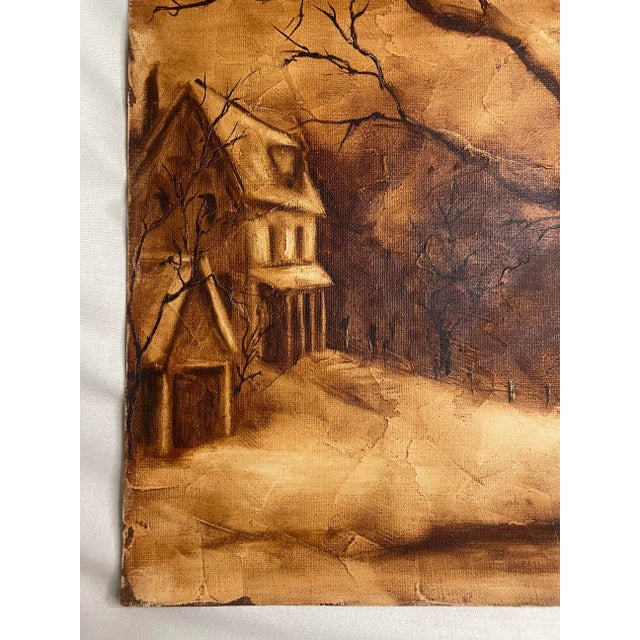 Textile Rustic European Bistre' Still Life Landscape Original Oil Painting For Sale - Image 7 of 12