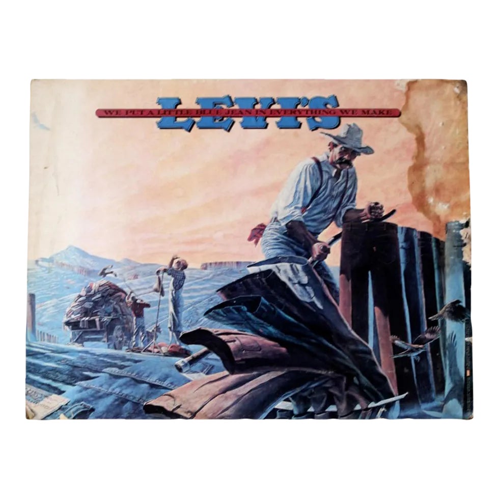 リーバイス　ヴィンテージ　ポスター　70s advertising POSTER Vintage 70's Levi's Mounted Advetising Poster | Chairish