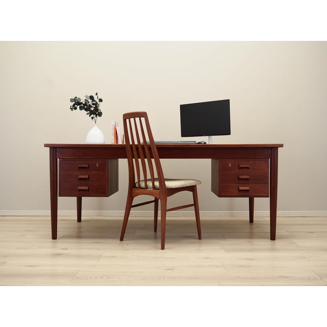 The desk was made in the 1960s, designed by leading Danish designer Børge Mogensen. The structure and tabletop are covered...