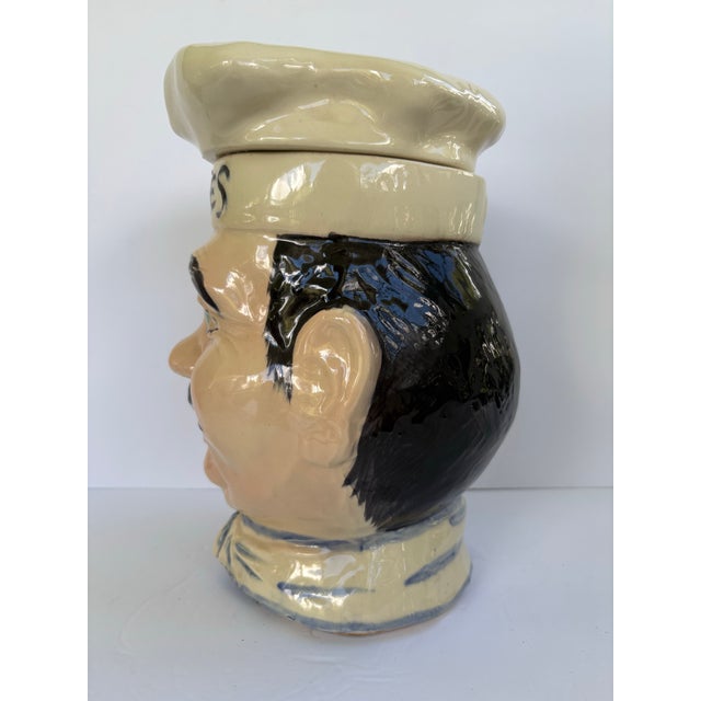 1960s 1960s McCoy Pottery Figural Chef “Cookies” Cookie Jar With Hat Lid For Sale - Image 5 of 12
