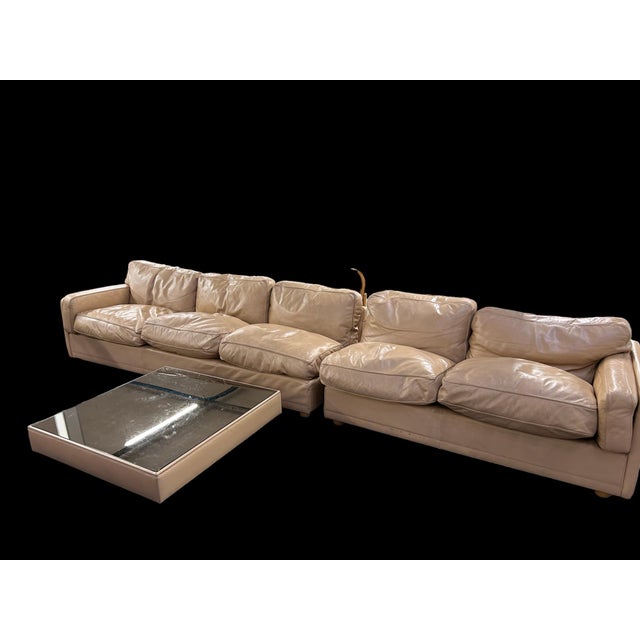 Animal Skin Modular Sofa in Beige Leather by Pierluigi Cerri for Poltrona Frau, 1980s, Set of 3 For Sale - Image 7 of 15