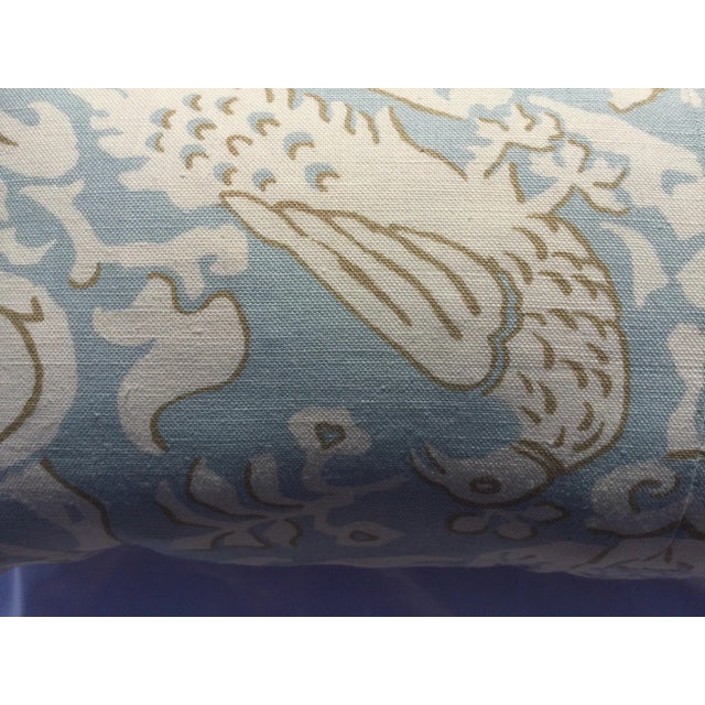 Blue & Cream Love Birds Doves Pillow For Sale - Image 4 of 5