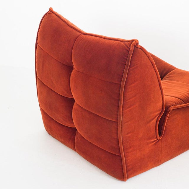 Vintage Velvet Lounge Chair from Ligne Roset, France, 1980s For Sale - Image 4 of 13