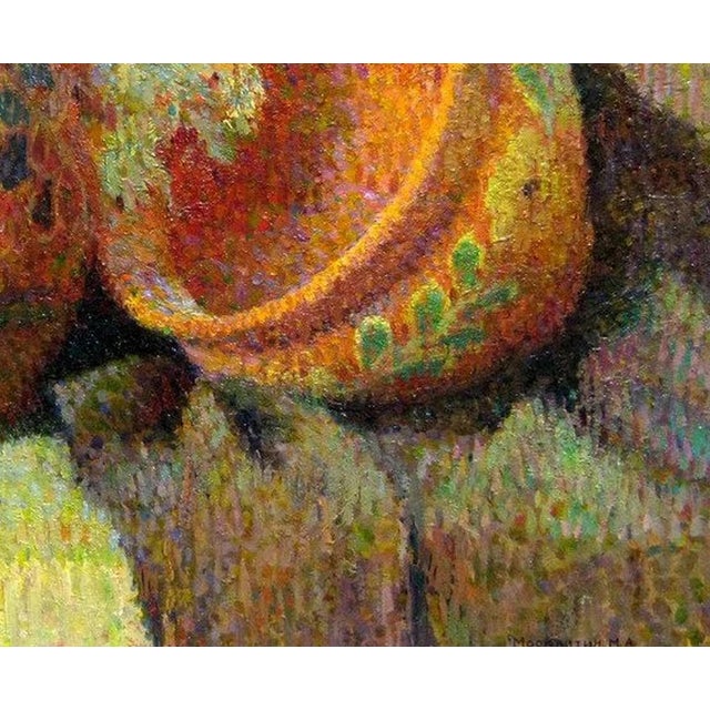 1970s Still-Life Oil Painting Original Soviet Art Ukrainian Artist Moskvitin m.a. 50-60 (Igor) For Sale - Image 6 of 6