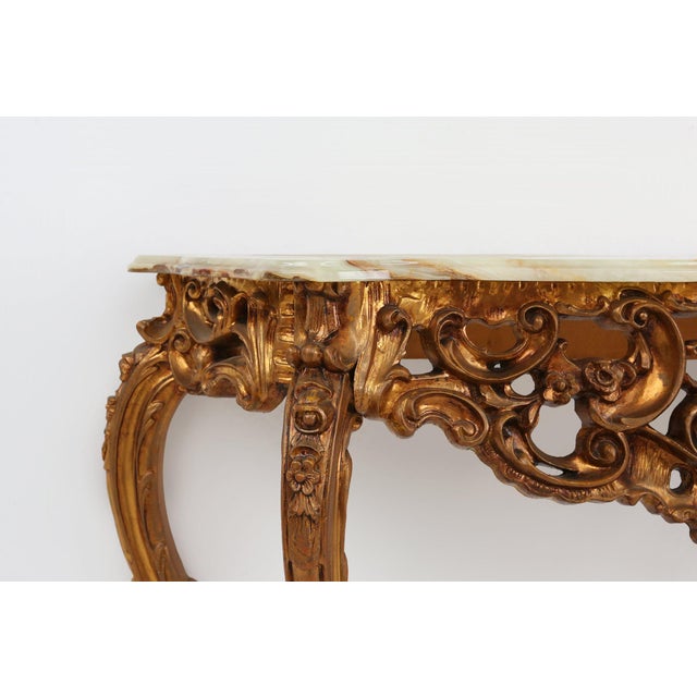 1970s Louis XV Style Console with Marble Top, France, 1970s For Sale - Image 5 of 17