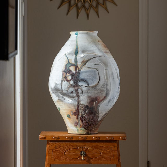 Ceramic Monumental Sculptural Studio Pottery Vessel, Attributed to Rodney Mott For Sale - Image 7 of 17