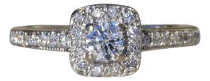 Ladies 14K Diamond Halo Engagement Ring