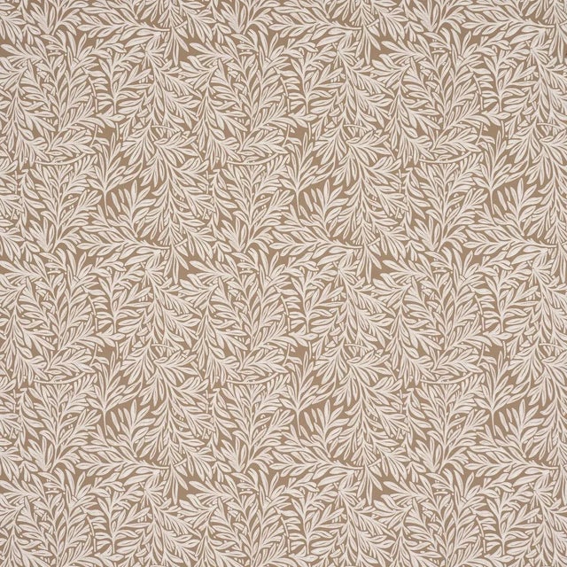 Schumacher Willow Leaf Wallpaper In Mocha For Sale