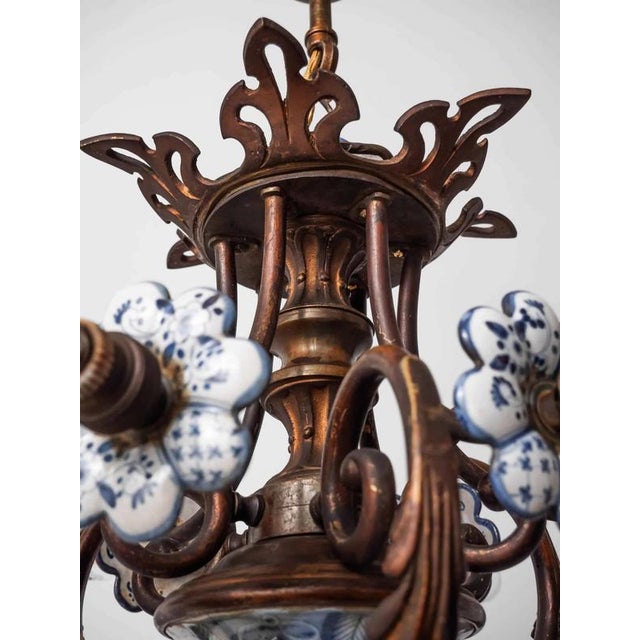 Large Antique Delft Chandelier For Sale - Image 9 of 14