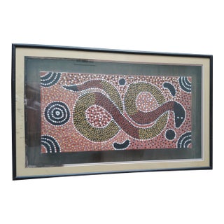 1970s Snake Dreaming Acrylic Painting by George Robertson Tjampitjinpa For Sale