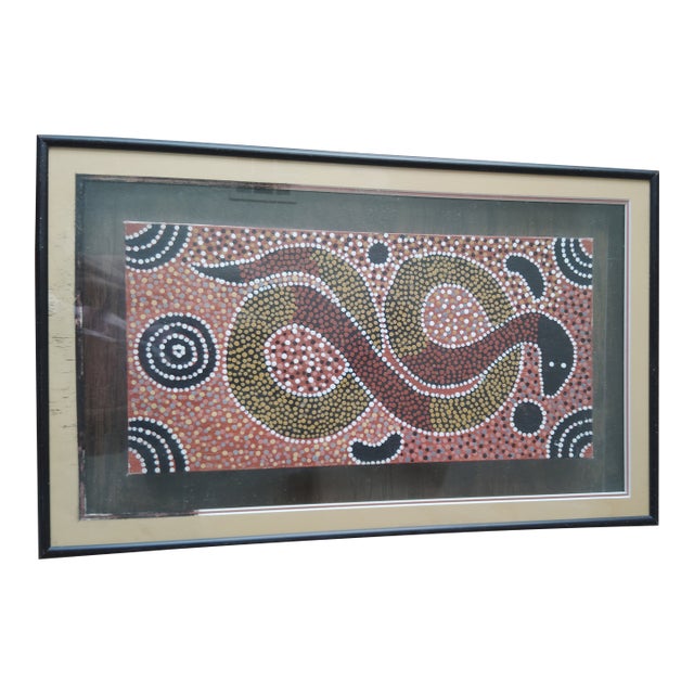 1970s Snake Dreaming Acrylic Painting by George Robertson Tjampitjinpa For Sale