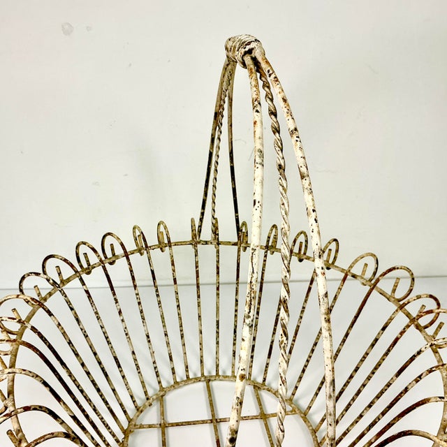 1950s Vintage French Art Nouveau Boho Chic Medium Jardiniere Basket Planter. For Sale - Image 10 of 17