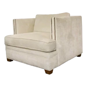 Caracole Couture Modern White Velvet Club Chair