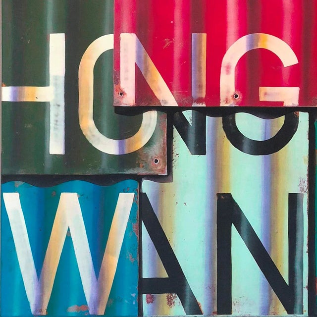 Photorealistic Original Oil and Enamel Painting on Canvas "Victoria Peak" Hong Kong Districts Inspired Art by Ross Tamlin For Sale - Image 4 of 8