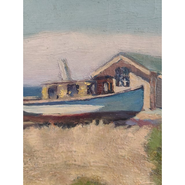 1920s Arthur Harold Knott Antique 1920s Oil Painting Morro Bay Sailboat Landscape For Sale - Image 5 of 15