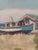 1920s Arthur Harold Knott Antique 1920s Oil Painting Morro Bay Sailboat Landscape For Sale - Image 5 of 15