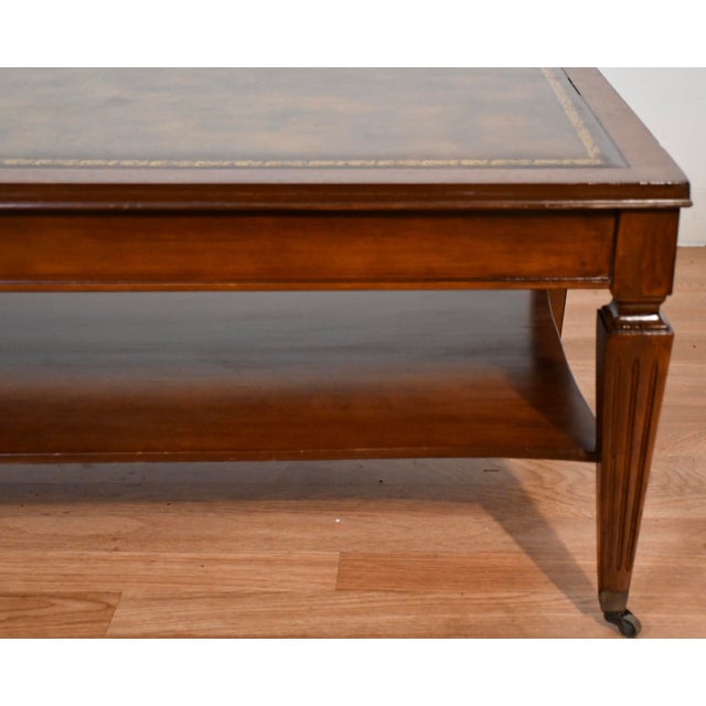 1930s English Regency Mahogany & Leather Top Coffee Table For Sale - Image 13 of 14