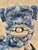 Vintage Chinese Chinoiserie Blue & White Porcelain Foo Dog Guardian Lion on Wood Stand For Sale In New Orleans - Image 6 of 12