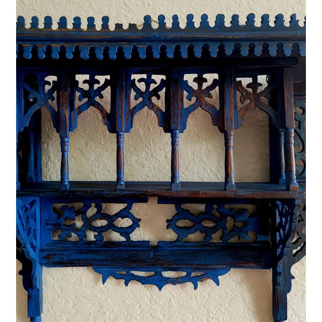 Just listed. This incredible vintage Moroccan wooden shelf measures approximately 37″ in length and 19″ in height. Depth...