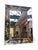 Rectangular Venetian mirror with a central beveled glass panel, framed by a border of engraved beveled glass panels...