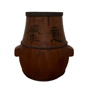 Late 19th Century Chinese Wooden Rice Vessel
