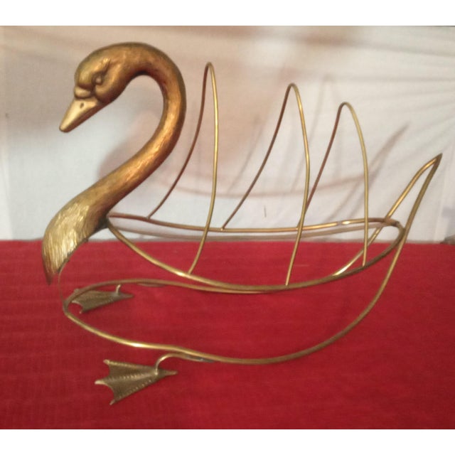 Metal Swan Magazine Holder from Maison Jansen For Sale - Image 7 of 18