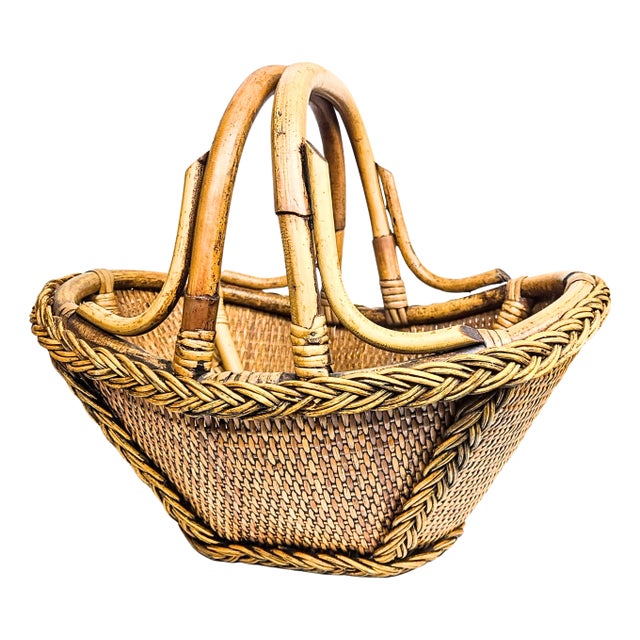 Boho 70s Basket For Sale