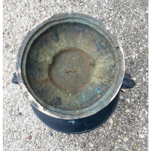 Pair of Bronze Urns With Dragon Handles For Sale - Image 9 of 13