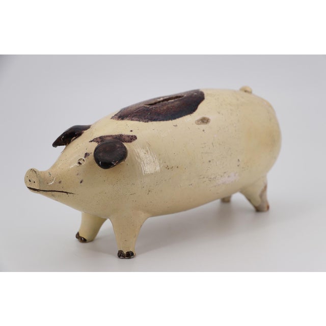 Rustic European 19th Century Glazed Earthenware Large Piggy Bank, Danish For Sale - Image 3 of 18
