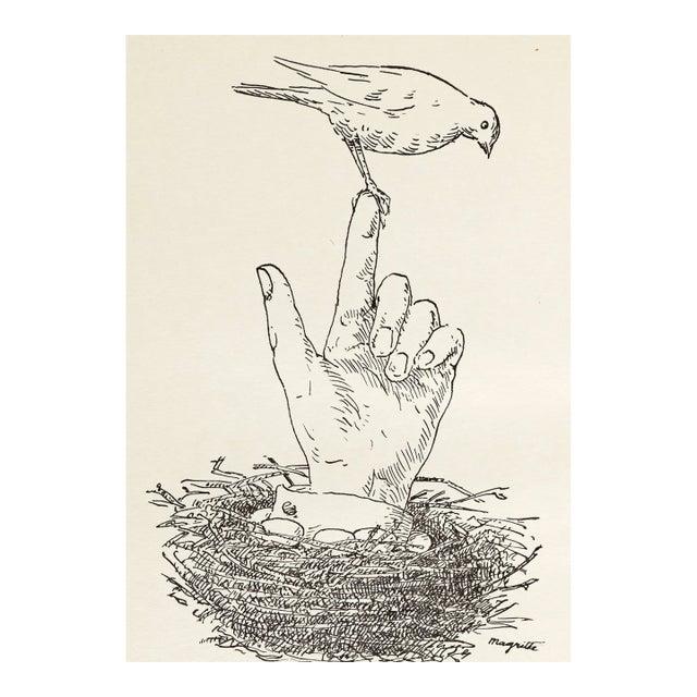 1948 Rene’ Magritte Lithograph 1, Mesens Poemes LTD Edition For Sale