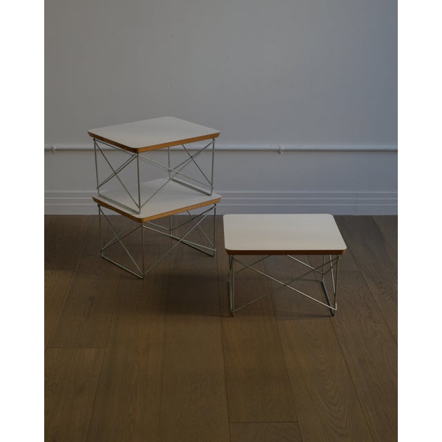 1975 Set of Charles and Ray Eames LTR side tables by Herman Miller, USA In good vintage condition with each table showing...