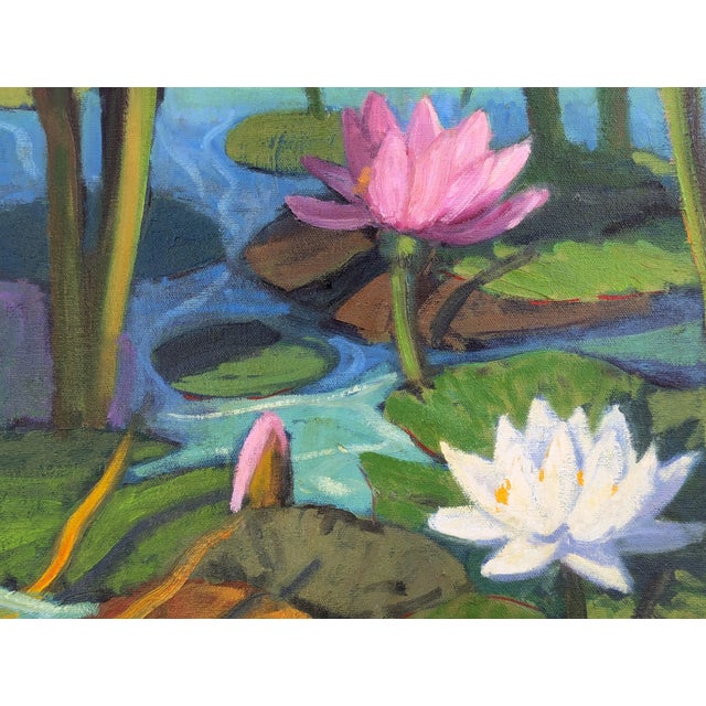 Jerry Greenberg "Water Lily World" Contemporary Realistic Texas Nature Landscape Painting, 2015 For Sale - Image 11 of 11