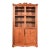 English Country Farmhouse Carved Walnut Bookcase Cabinet, 1970s For Sale