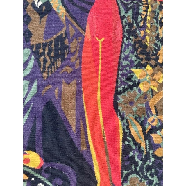 Black Mid-Century Modern French Tapestry by Mileva for Aubusson, 1940s For Sale - Image 8 of 18