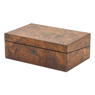 Victorian Burl Walnut Writing Box For Sale