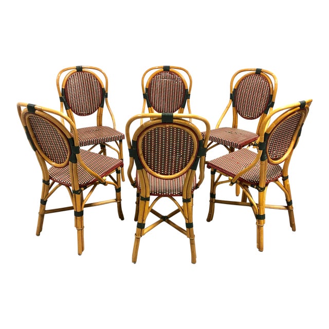 French Bistro Chairs Bamboo Rattan—Set of 6 Chairish