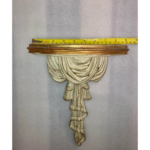 Antique White 1960s Hollywood Regency Wall Sconce Shelf Display Pair For Sale - Image 8 of 10