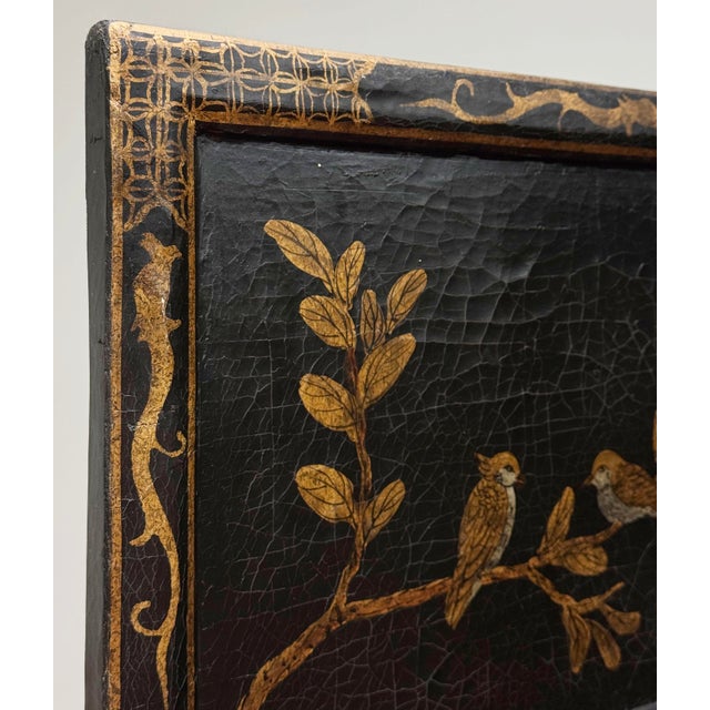 Wood Antique Early 20th C Chinese Hand-Painted Coromandel Gilded Screen For Sale - Image 7 of 16