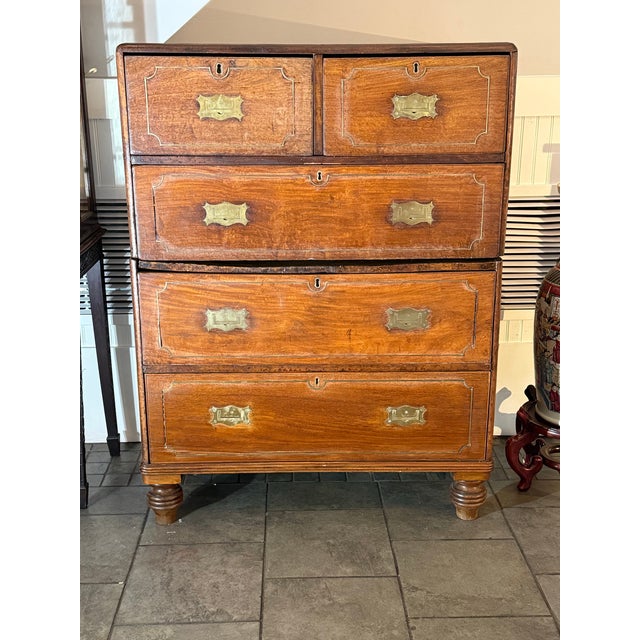 Early 19th Century Fantastic English Campaign Chest For Sale - Image 6 of 12
