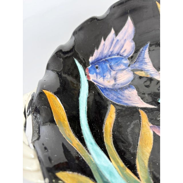 Black Ceramic Dish from Vallauris, France, 1960s For Sale - Image 8 of 12