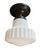 1920s Ribbed School House Style Light Fixture With Embossed Canopy For Sale In Los Angeles - Image 6 of 9