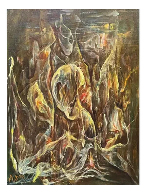 Vivaldo Martini, Abstract Composition No. 5, Oil on Canvas