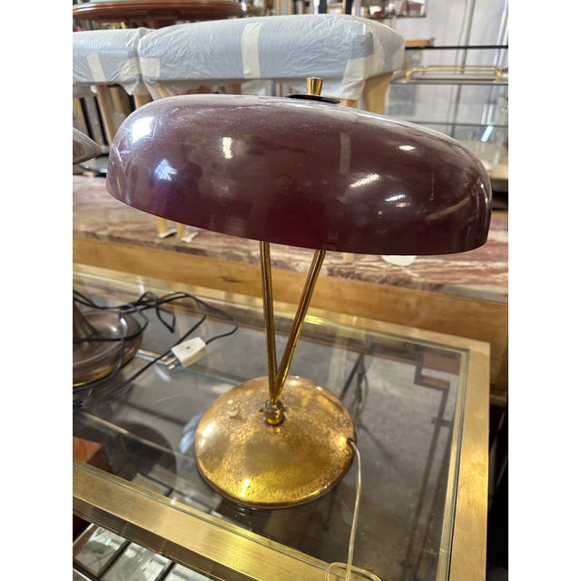 Gold Table Lamp Attributed to Oscar Torlasco, Italy 1970 For Sale - Image 8 of 9