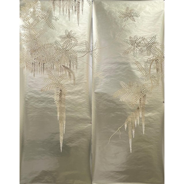 If you love the look of De Gournay wallpaper but not the price, this is for you. Handcrafted Silver Chinoiserie Wallpaper...