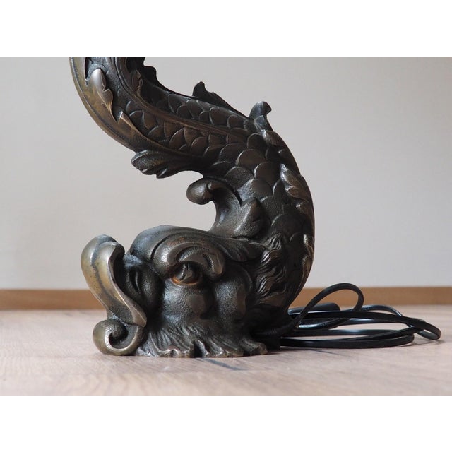 Vintage Zoomorphic Dragon Lamp in Cast Metal, 1970s, in Very Good conditions. Designed 1970 to 1979 Up to 250V (Europe/UK...